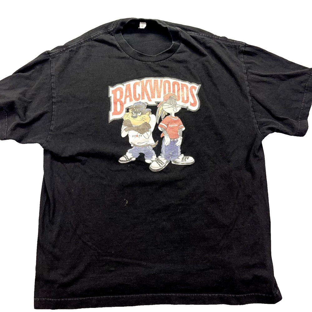 Backwoods Cigars Bugs Bunny Taz Vintage T Shirt Mens XL Black ALSTYLE‎